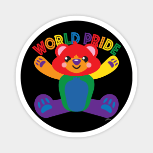 World Pride Flag Bear Magnet